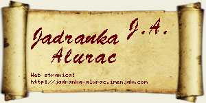 Jadranka Alurac vizit kartica